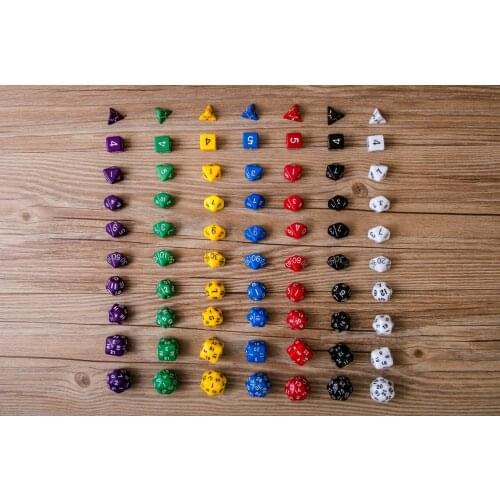 Ten Dice Set ;D4, D6, D8, D10 odd, D10 even, D12, D20, D24, d30,Polyhedral dice, a complete variety, suitable for all kinds of