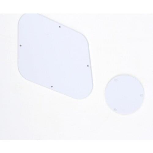 Musiclily LP Backplate and Switch Cover Set for Gibson Les Paul Guitar, 1Ply White