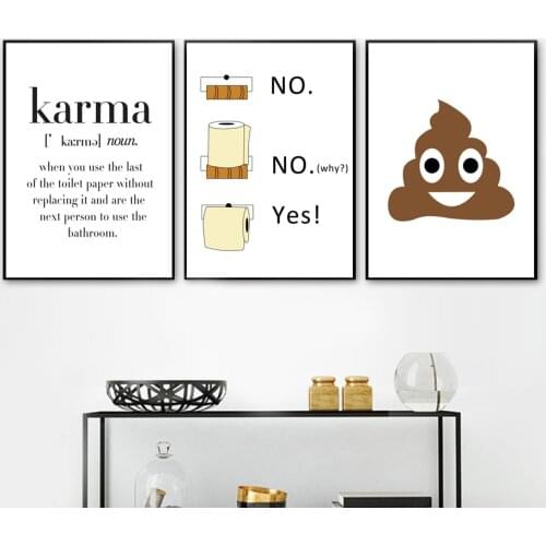 Wall Art Canvas Painting Funny Bathroom Rules Sign Nordic Black White Poster Prints Toilet Humour Pictures Bathroom Home Decor