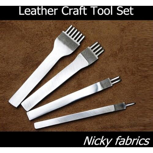 Stainless Steel 3/4/5/6/10 Prong Leather Craft Metal Set Hole Punches Leather Stitching Punch Tool DIY 4pcs of set