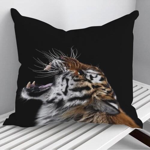 Angry wild tiger poster Throw Pillows Cushion Cover On Sofa Home Decor 45*45cm 40*40cm Gift Pillowcase Cojines Dropshipping