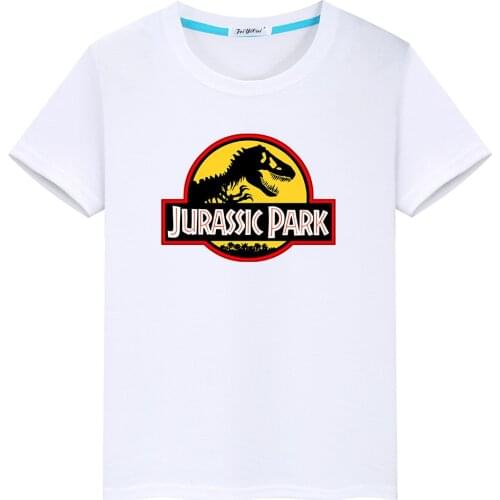 Dinosaur Jurassic Park World T-shirts Men Short Sleeve T-Shirt White Unisex Tops 2020 Summer Casual Vest Tees Hip Hop Streetwear