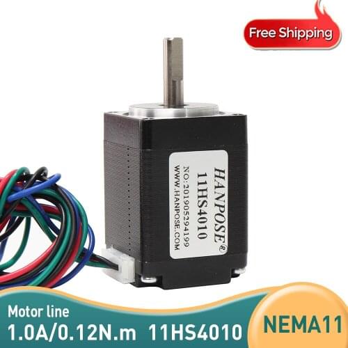 Free shipping 40mm Nema11 Stepper Motor 28 motor Nema 11 motor 28BYGH 1.0A (11HS4010) motor 4-lead for 3D printer