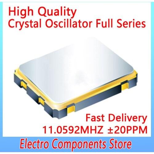 SMD Chip Active Crystal Oscillator OSC 4Pin 2520 11.0592MHZ Programmable Crystal Oscillator 3.3V ±20PPM Low Power Consumption