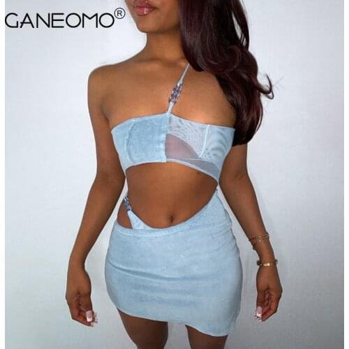 Sexy Bodycon Mini Dress Sets for Women 2021 Crop Top Short Skirt Suits Elegant Party Summer Two Piece Set Vacation Club Outfits