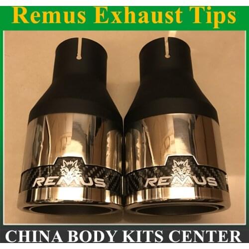 1 Piece Universal 63mm Inlet 101mm Outlet 304 Stainless Steel Remus Car Exhaust Muffler Tip Modified Exhaust Pipes