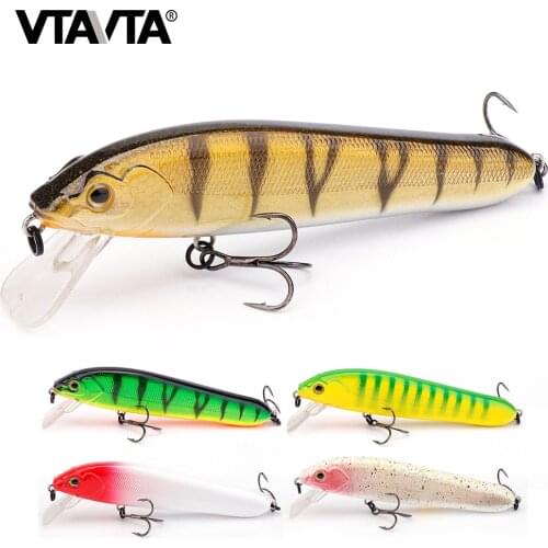 VTAVTA 25g 120mm Black Minnow Fishing Lure Pike Wobblers Artificial Bait Rattlins For Fishing Crankbait With ORIGIN Hooks Tackle