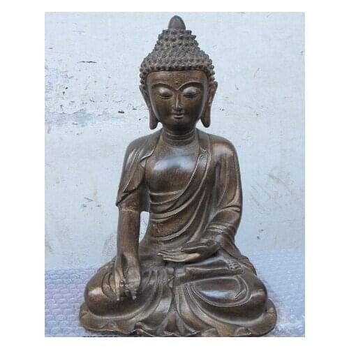 [wholesale_jewelry_wig ] 12" Tibetan old Bronze chan sect Sakyamuni Buddha Budda Amitabha Statue