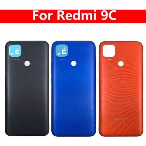 For Xiaomi Redmi 9C Back Battery Cover Back Glass Panel 9C Rear Housing Door Case For Redmi 9C Pro Back Battery Cover + Side Key