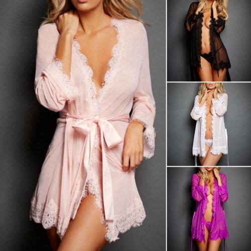 Womens Lace Sexy-Lingerie Nightwear Underwear G-string Babydoll Sleepwear Dress Women Ladies V-neck Sexy Bandage Nightgowns