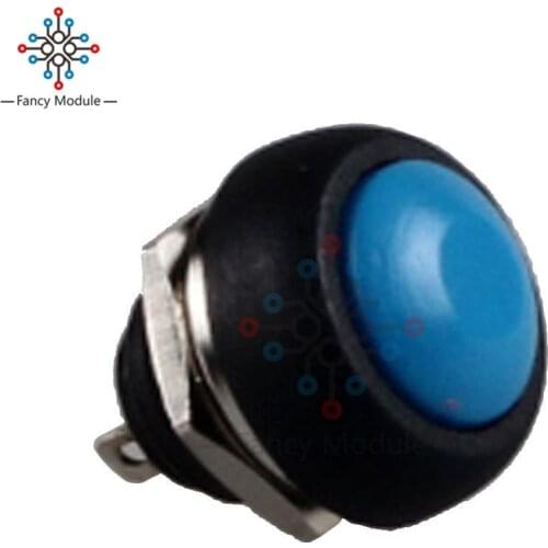 5Pcs Mini 12mm Waterproof Momentary ON/OFF Push Button Round Switch Blue