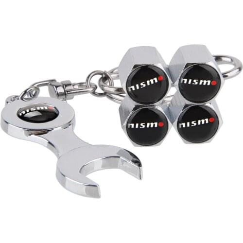 Car Auto Accessories Tire Valve Stem Cap Cover Keychain for Nismo Logo for Nissan Pathfinder Sunny 350-z 370z juke note frontier