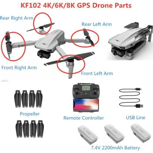 KF102 GPS 2-Axis Gimbal RC Drone Spare Parts 7.4V 2200MAH Battery Propeller Arm With Motor KF102 PRO Accessories KF102 Blade Toy