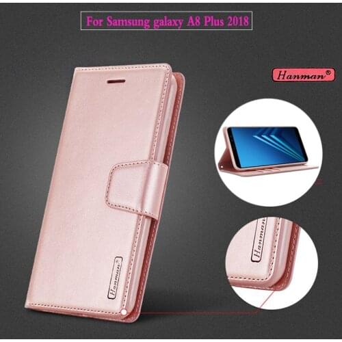 Case For Samsung Galaxy A8 Plus 2018 Hanman Leather Wallet Cover Coque For Samsung Galaxy A8 Plus 2018 A730 Mobile Phone Shell