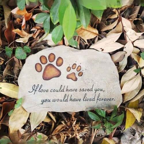 Pet Memorial Stone Outdoor Grave Marker Cat Garden Tombstone Gravestone