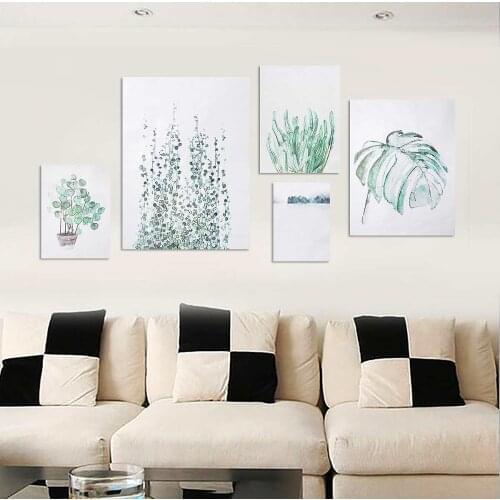 Modern Simple Style Tropical Plants Trees Leaves Canvas Poster Prints Living Room Bedroom Wall Decoration Art Painting Pictures