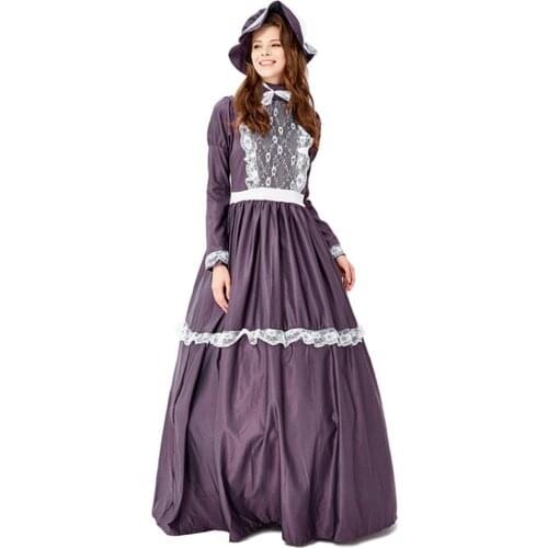Halloween Party Susan B Anthony Prairie Lady Cosplay Costume Historical Themed Colonial Village Rural Farm Ladies House Dress