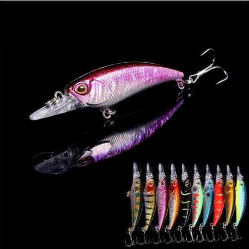 1Pcs 6.8cm 5.2g Floating Wobblers Minnow Fishing lure 8# Crankbait Artificial Hard Bait Bass Lure Plastic Fish Fishing Tools
