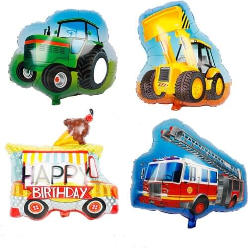 1pcs Farm tractor bulldozer Foil balloons Ice cream car helium balloon baby shower Birthday party decoration Kids toy Globos