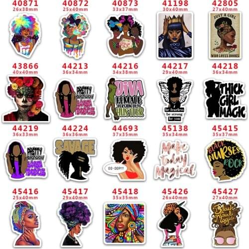 10 pcs Black Girl Magic Resin Flatback for Hair Bows Planar Resin Crafts Custom Resin for DIY Phone Decorations PR40871