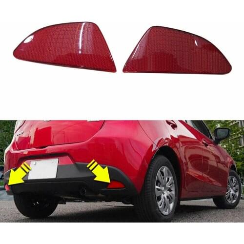 2pcs ABS Car Rear Fog Light Lamp Reflector Cover For Mazda 2 DEMIO 2015 2016 2017