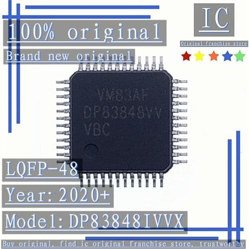 2020+ 100% Brand new original 2PCS-20PCS DP83848IVVX DP83848VV LQFP-48 QFP48 Ethernet transceiver chip