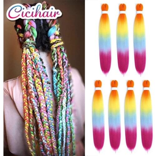 24"Synthetic Braiding Hair Easy Braid Hair Pre Stretched Ombre Color Yaki Texture Hair Extensions to Braiding Twist Hair