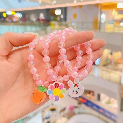 3Pcs/set Girls Jewelry Cartoon Wood Beads Bracelets Children Bracelets Cute Animal Fruits Bracelets Kids Bracelets Party Gift