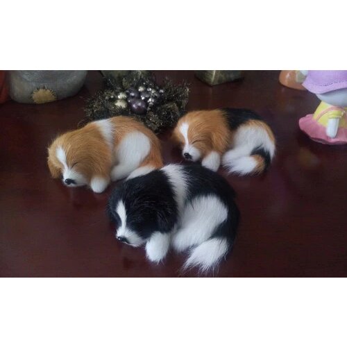 3 pieces a set simulation dog toys polyethylene & furs handicraft mini dog dolls about 10x7.5x4.5cm 032