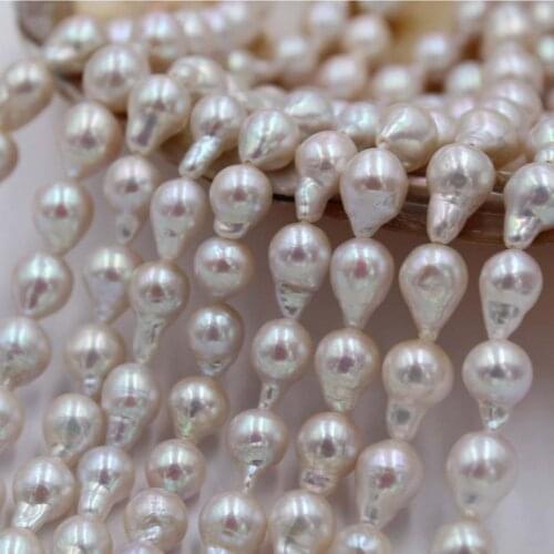 Loose Beads Freshwater Pearl baroque drop white reborn keshi 7-9mm Wholesale for DIY for jewelry 14inch
