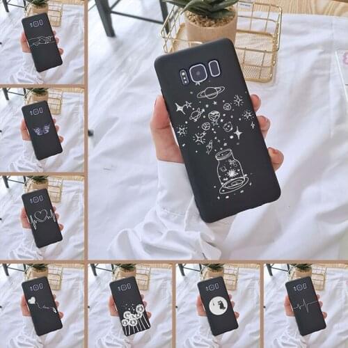 Black Heart Back Cover For Samsung Galaxy Note 9 8 5 4 Soft Silicone Case For Samsung Galaxy S5 S6 S7 Edge S8 S9 Plus Phone Case