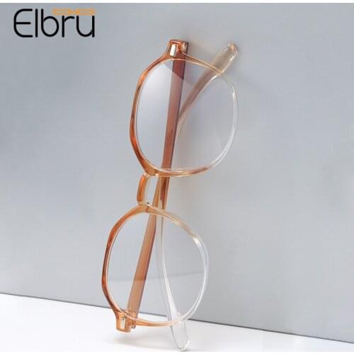 Elbru Fashion Women Anti Blue Rays Plain Eyeglasses Ultralight Men Gradient Color Clear Lens Glasses Transparent Optical Eyewear