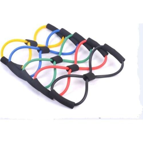 Yoga 8 Type Body Building Fitness Equipment Tool Resistance Training Bands Tube Workout pulling Exercise
