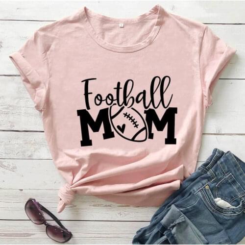 Football Mom T Shirt New Arrival Casual 100%Cotton Funny T Shirt Mom Life Shirts Mothers Day Gift Football Lover Shirts