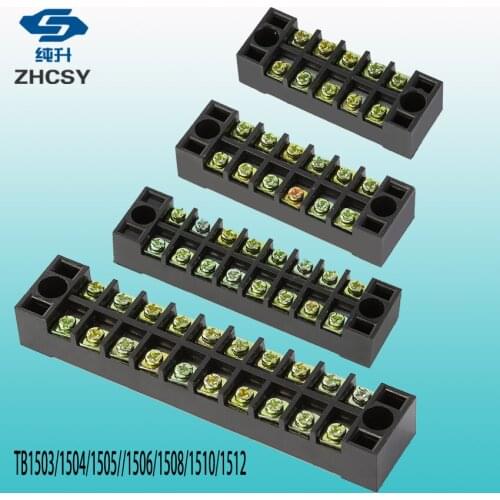 1Pcs Dual Row Screw Terminal Block Strip 600V 15A TB-1503 / TB1504 / TB1506 / TB-1508/Optional