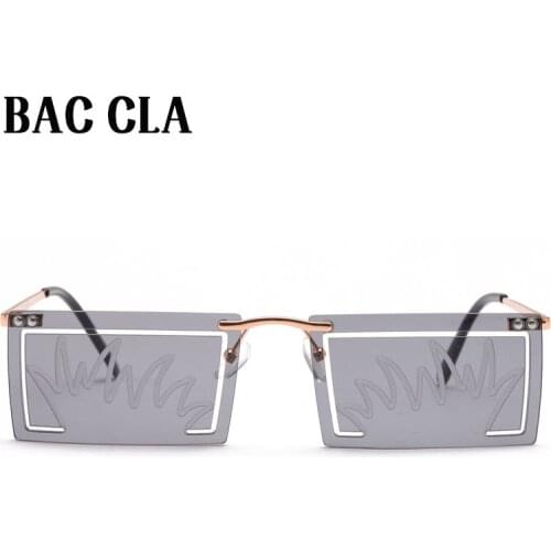 BAC CLA Fashion Square Frameless Sunglasses New Ladies Small Sunglasses Sunshade Luxury Brand Metal Sunglasses UV400 Glasses