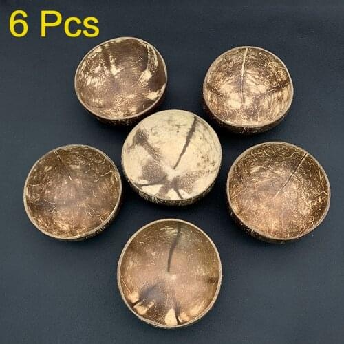 Natural coconut bowl set Fruit Salad Noodle Wooden Bowl Rice ramen Craft Decoration Creative Handmake Bowl Coconut Shell Spoon