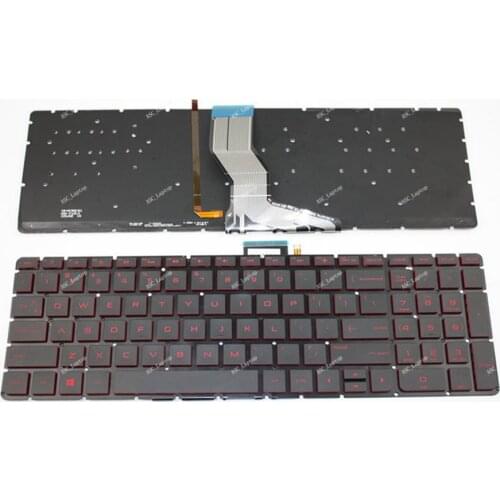 New US English Keyboard For HP 15-ax010ca 15-ax020ca 17-w010ca 17-w018ca 17-w208ca Red backlit No Frame