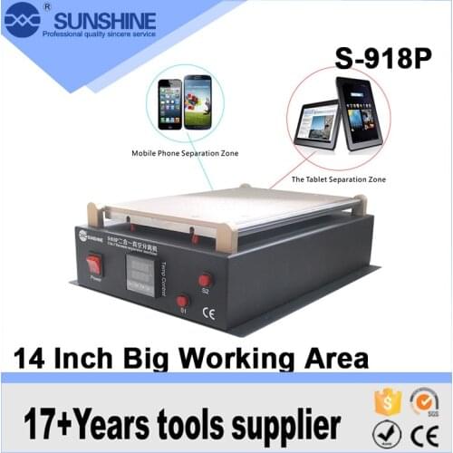New S-918P 14 Inch Large Heating Plate Lcd Separator Touch Screen Glass For Mobile Repair