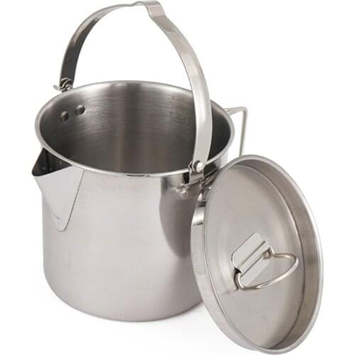 1.2L Outdoor Kettle Picnic Camping Hanging Pot Portable Coffee Pot Teapot Camping Cooker for Hiking Camping Trip