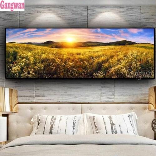 Nature Flower Mountain Sunset Landscape Full diamond painting full diamond embroidery 5D rhinestone mosaic diamond inlaid large