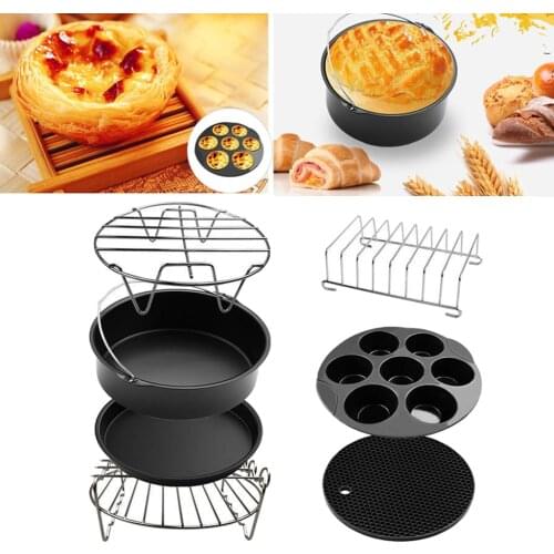 Durable Air Fryer Accessories, Set of 7, Fit all 3.5-5.3 QT Air Fryers Dishwasher Safe