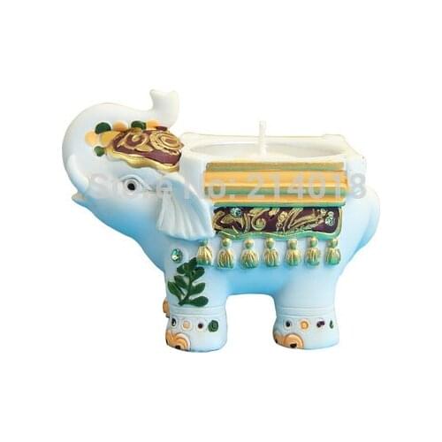 Silicone Mold Small Candlestick Tea Candle Holder Molds Handmade for Cake Decorations Silica Gel PRZY Cute Animal Thai Elephant