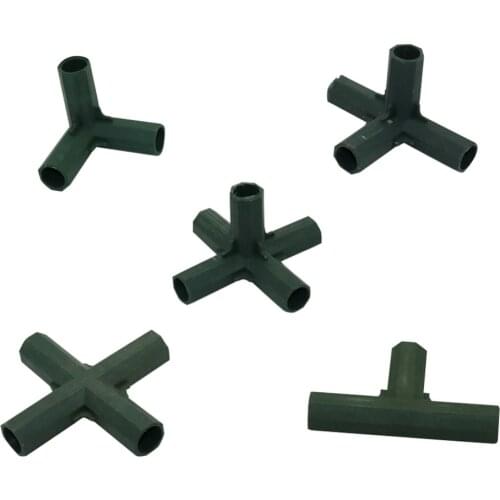 16 mm Plant support Connectors Bracket joint Plastic connector Gardening Lawn Stakes Edging Corner Connectors 1 Pcs