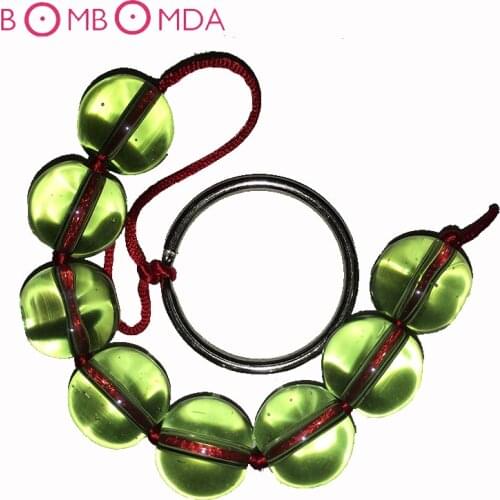 Glass Beads Butt Plug Anal Beads with Pull Ring Vagina Ball Kegel Balls G Spot Prostate Massager Erotic Anal Sex Toys for Women