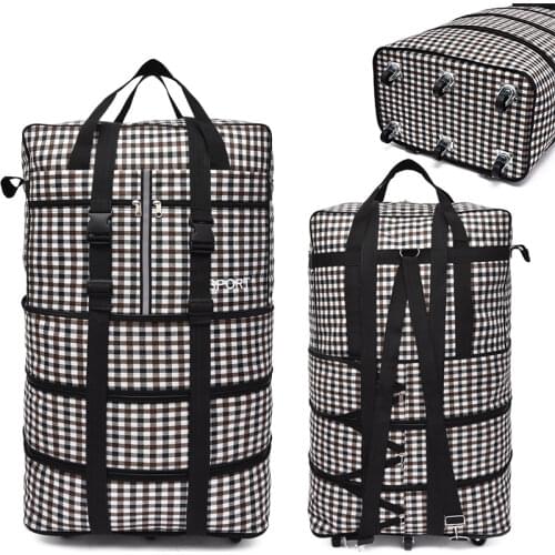 Oxford cloth duffle bag large capacity travel bag with wheel back pull bag dual-use collapsible luggage 158 air carrier package