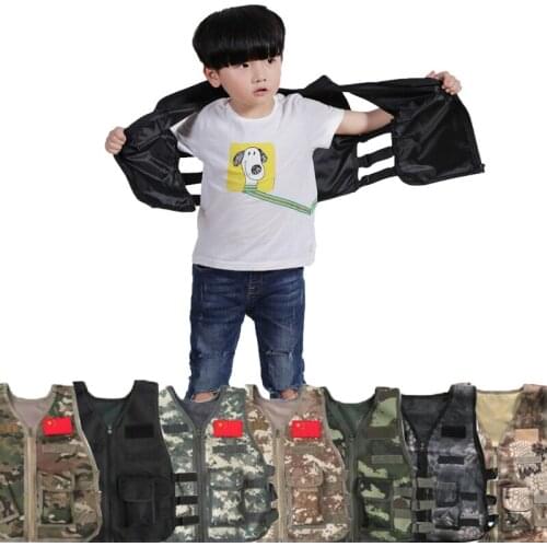 Outdoor Children Army Airsoft Vest Tactical Military Jacket Kid Quick Dry Camouflage Vest Adventure Hunting War Game Vest Gear