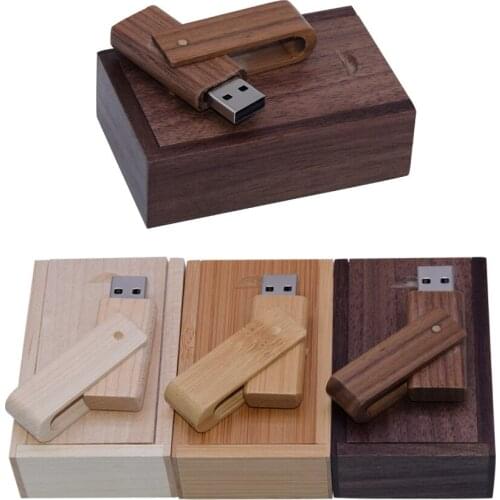 USB 2.0 wooden rotatable pen drive usb flash drive 4GB 8GB 16GB 32GB 64GB memory stick 2.0 pen holder custom LOGO wedding gift