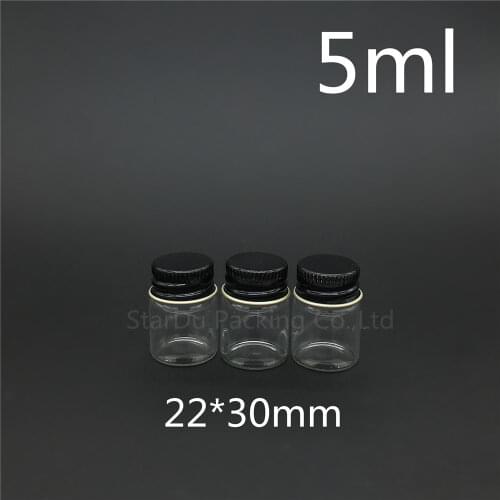 Free shipping 50pcs/lot diameter 22*30mm 5ml glass bottle screw cap for vinegar alcohol, carft/storage candy bottles