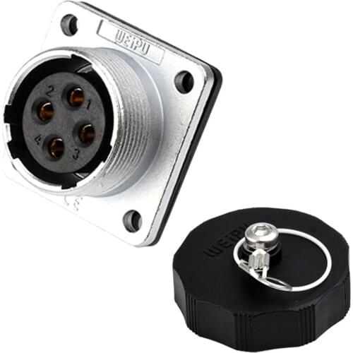 WS20 Panel 2 3 4 5 6 7 8 9 12 Pin Soldering Coper Male Female Socket Waterproof Connector Adapter M20 Receptacles Jack with Cap